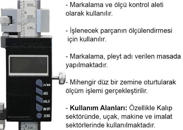 LOYKA 4025 Tek Sütunlu Dijital Mihengir 300 mm