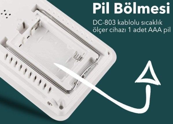 DC-803 Kablolu Alarmlı Sıcaklık ve Nem Ölçer