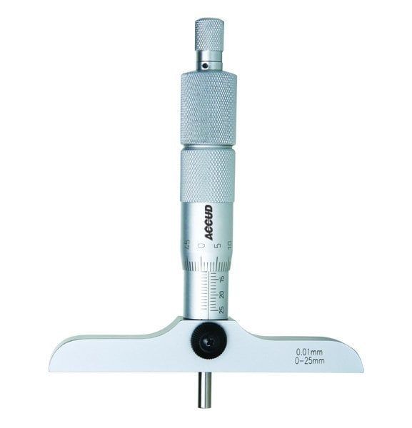 ACCUD 392-001-01 Derinlik Mikrometresi 392 Serisi 0-25 mm - 101.5x17mm