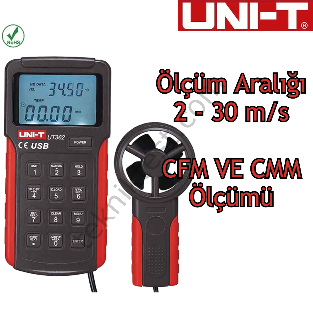 Uni-t Ut362 Hava Hızı, Sıcaklık ve Debi Ölçer