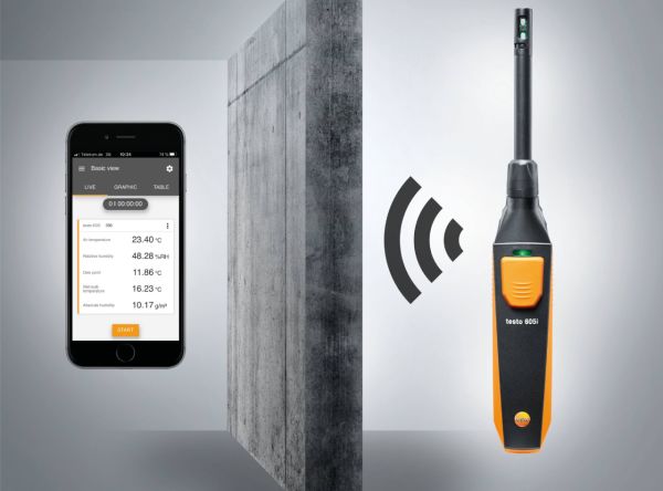 Testo 605i Akıllı telefon ile yönetilebilen termo higrometre
