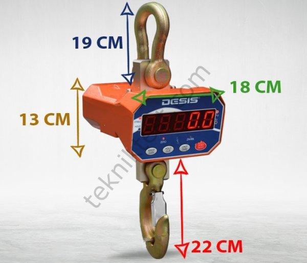 Desis OCS-A Dijital Vinç Baskülü - Hassasiyet:500 gr. Max: 1 ton.