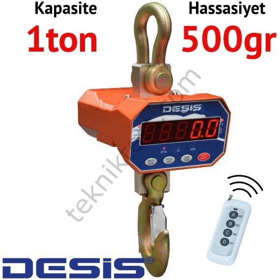 Desis OCS-A Dijital Vinç Baskülü - Hassasiyet:500 gr. Max: 1 ton.