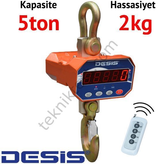 Desis OCS-A Dijital Vinç Baskülü - Hassasiyet:2 kg. Max: 5 ton.