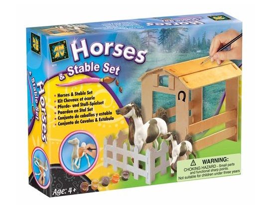 3D Boyama - Atlar ve Ahır Seti (Üçlü)