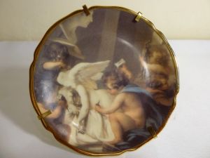 Limoges imzalı porselen tabak Ç:10,5cm