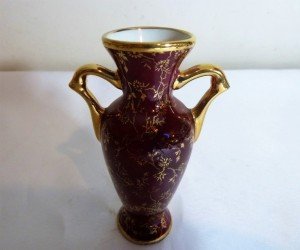 Limoges porselen el boyaması vazo. Y:10,5cm
