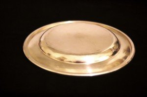 Christofle damgalı gümüş kaplama servis tabağı 19.Yy  Çapı 32cm.