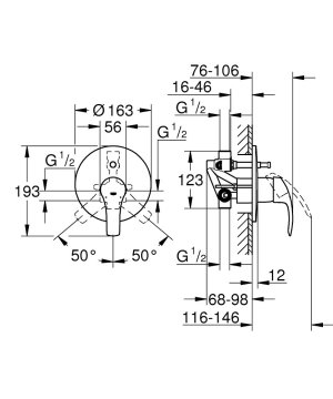 Grohe Tam Ankastre Duş Seti Eurosmart