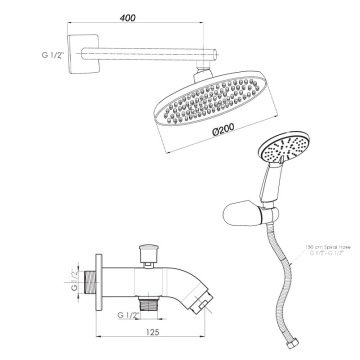 Grohe Tam Ankastre Duş Seti Eurosmart