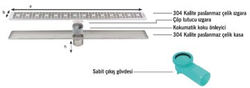 Sukar Duş Kanalı Mat Siyah Line 6