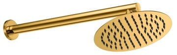 GPD Ankastre Duş Başlığı Oval Slim Metal Ø20 cm Altın ADS28-A