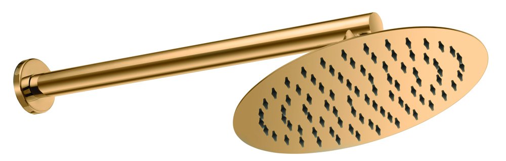 GPD Ankastre Duş Başlığı Oval Slim Metal Ø25 cm Altın ADS30-A
