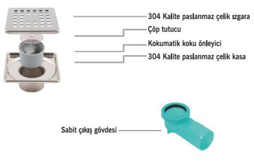 Sukar Komple Çelik Yer Süzgeci Plain Line 9