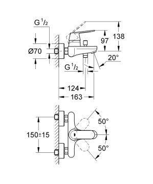 Grohe Eurocosmo Banyo Bataryası 32831000