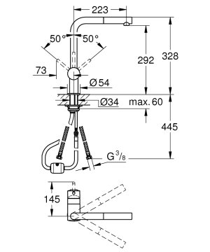 Grohe Minta Spiralli Eviye Bataryası 32168000