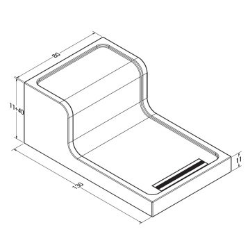 S'tina Monoblok Dikdörtgen Oturmalı Duş Teknesi Being 80x130 cm