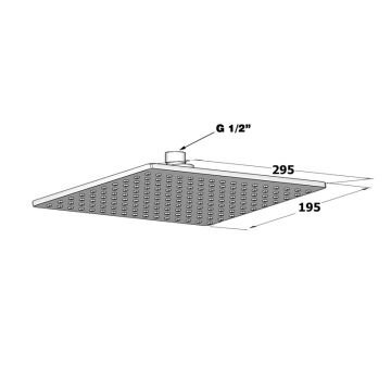 Fause Tepe Duş Başlığı 29,5x19 cm Siyah KTD122-B