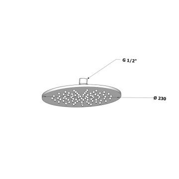 Fause Tepe Duş Başlığı Oval Ø23 cm KTD121