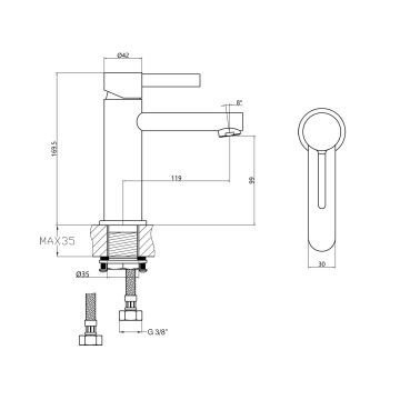 Fause Lavabo Bataryası Lisio Siyah KLB121-B