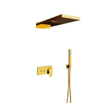 Fause Ankastre Comfort Panel Yağmur Duş Seti Altın Gold FAU108-G
