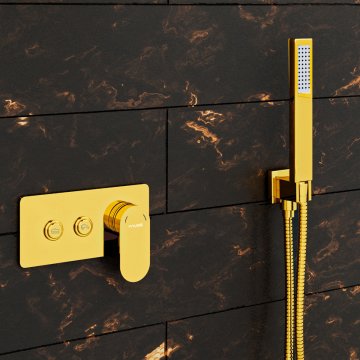 Fause Ankastre Comfort Panel Yağmur Duş Seti Altın Gold FAU108-G