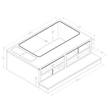 S'tina Özel Compact Çekmeceli Küvet Jakuzi Iroko Panelli Efes 125x205 cm