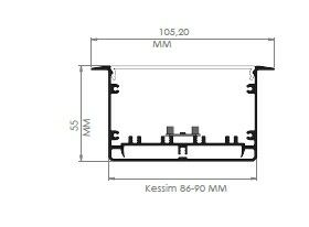 Darklight 155 68W 2290 mm Sıva Altı Linear Düz Difüzör DL1555 2250