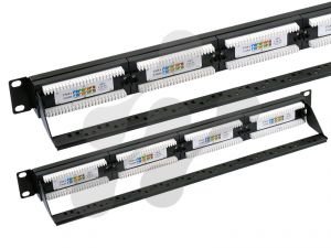 FTP Cat6a 24 Port 10G Patch Panel - 0.5U Right Angle PPC6AF24R05