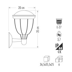 Cata E27 Bahçe Armatürü Torino CT-7019