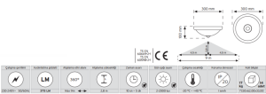 360° Hareket Sensörlü LED Nade 01000 8,5W Led