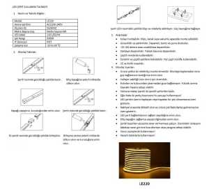 Jupiter 6500K Beyaz Işık 220 V İç/Dış Mekan Neon Şerit LED LE220 B