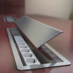 Toplantı Masası Metal Priz Kasa Seti 20 Modül İnox - 3400 20 01 ( Boş Kasa )