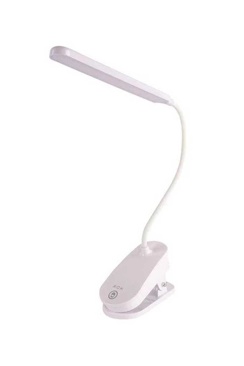 ACK Şarjlı Mandallı LED Masa Lambası, Ayarlanabilir Dokunmatik Işık, Çalışma ve Okuma Lambası