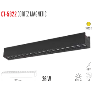 CATA 36W CORTEZ Magnet Led Spot SİYAH (Günışığı) CT-5822G