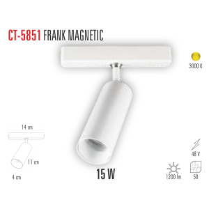 CATA 15W FRANK Magnet Led Spot(Günışığı) CT-5851G