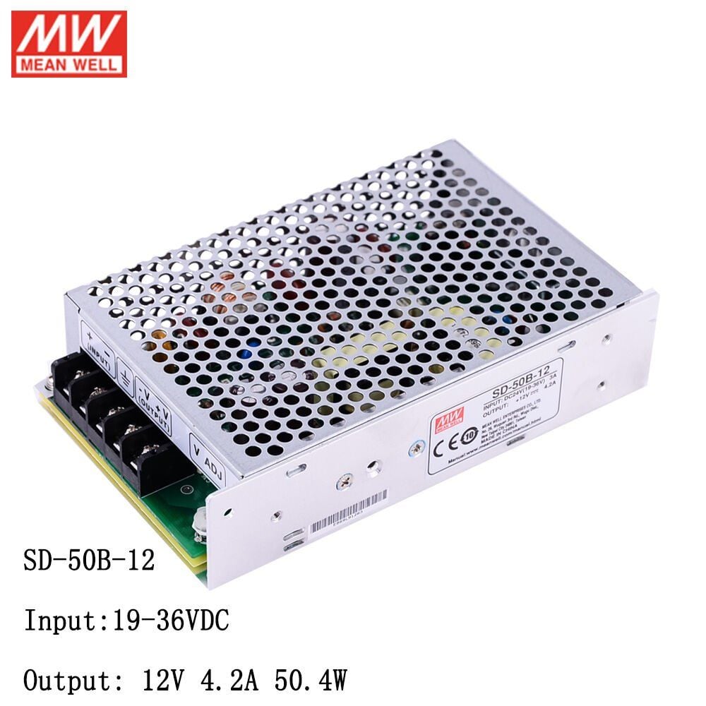 MEANWELL- SD-050B-12 18~36Vdc>12Vdc 4.2Amp  Güç Kaynağı