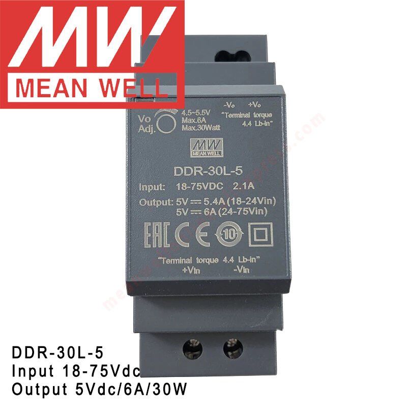 MEANWELL- DDR-30L-5  Din Rail - Ray Montajlı Güç Kaynağı