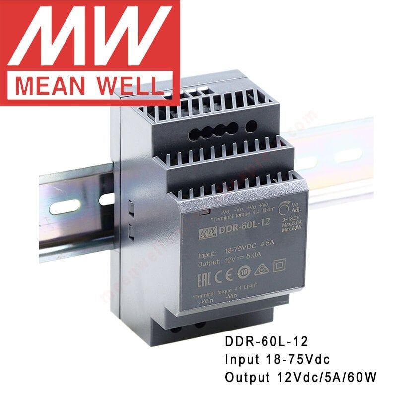 MEANWELL- DDR-60L-12  Din Rail - Ray Montajlı Güç Kaynağı