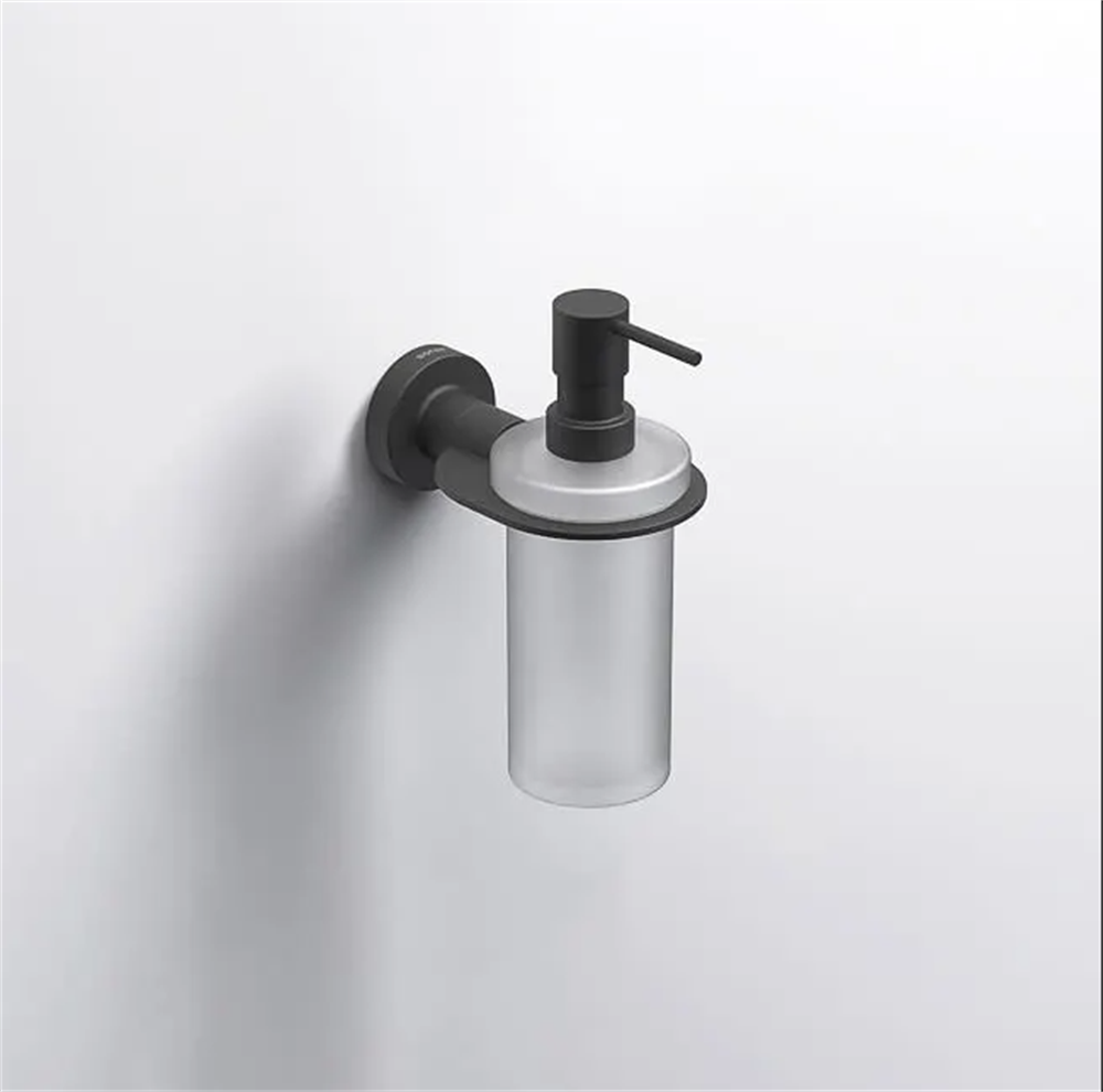 Sonia Tecno Mat Siyah Sıvı Sabunluk Duvara Monte