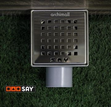 Say Çelik Ege 10x10 Parlak Krom Yer Süzgeci