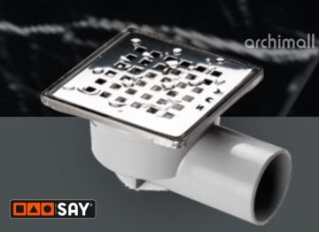 Say Çelik Ege 10x10 Parlak Krom Yer Süzgeci