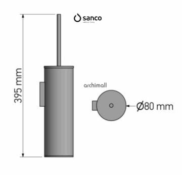 Sanco Klozet Fırçalık Duvara Montaj Parlak Krom
