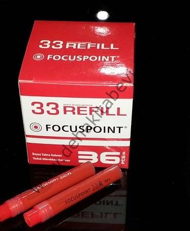 Focuspoint 33 Tahta Kalemi Kartuşu Refill Kartuş (36 Lı Paket) Kırmızı