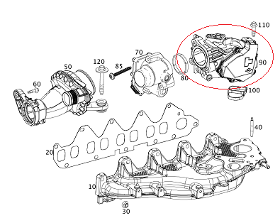 Mercedes W205 626 Motor Gaz Kelebeği/Boğaz Kelebeği