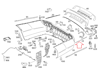 Mercedes W221 Arka Tampon Köşe Nikelajı Sol