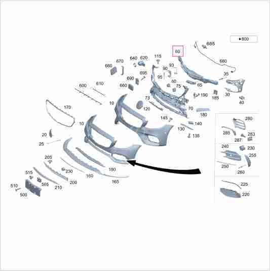 Mercedes W213 Darbe Emici/Çarpışma Sönümleyici/Ön Tampon