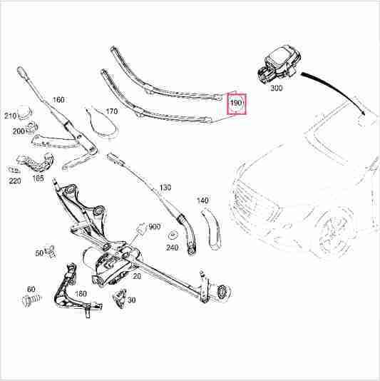 Mercedes W222 350 BlueTEC Ön Cam Silecek Süpürgesi