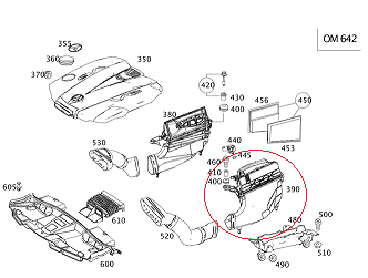 Mercedes w212 642 Motor Sönümleyici Flitre Gövdesi Sol