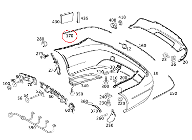Mercedes W204 Arka Tampon Nikelajı Sol Köşe